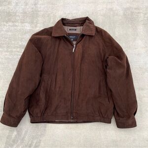 Claiborne Dark Brown Lightweight Suede Jacket size XL